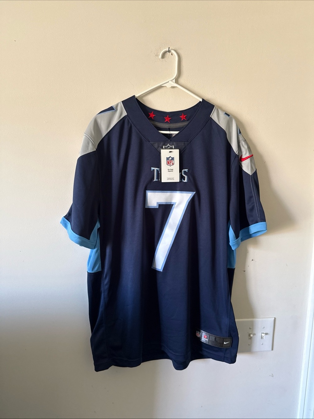 Men's Nike Malik Willis #7 Tennessee Titans Vapor Lmtd NFL Jersey Sz L - RARE
